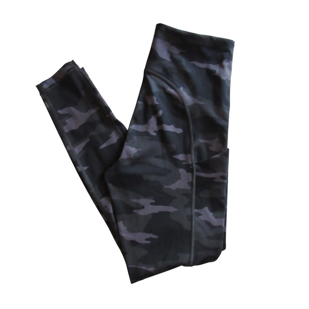 Athleta Ultimate Camo 7/8 Tights Leggings XS Black Gray Athletic Workout Gym Run